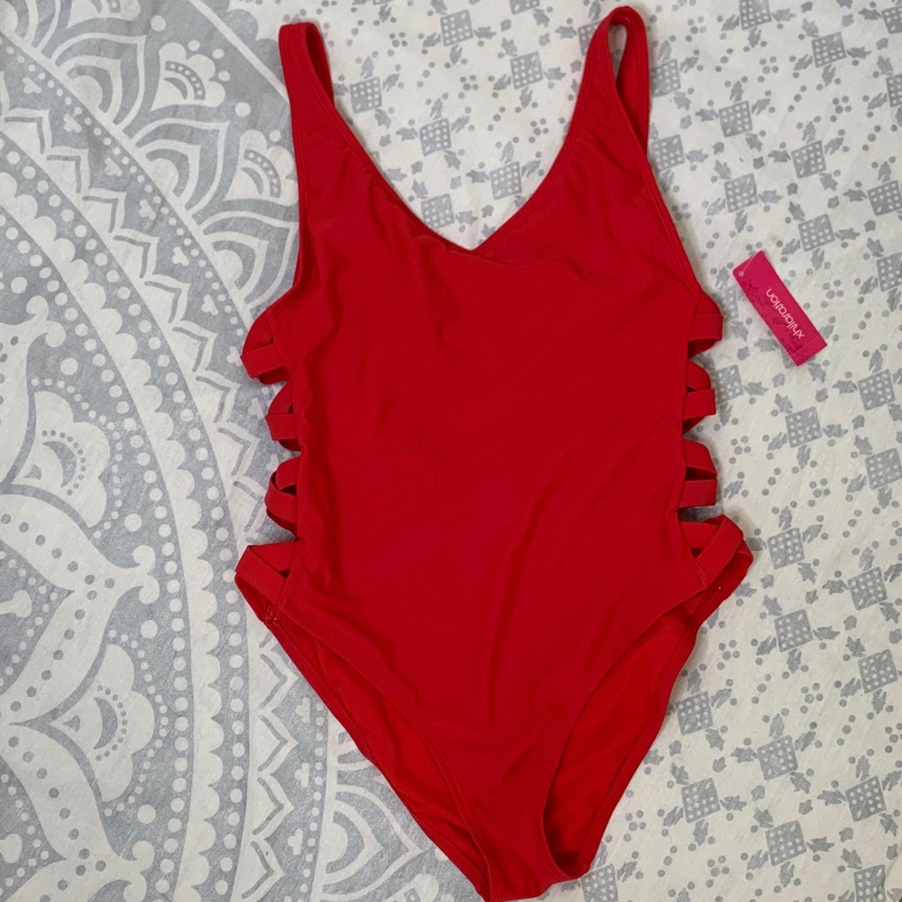 Red One Piece Bathingsuit